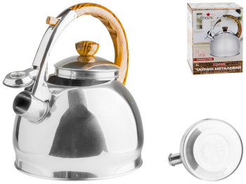 Чайник Stenson со свистком, нержавеющая сталь, одинарное дно 1,5л