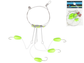 Снасть на кефаль с 4 крючками 71см