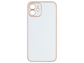 Чехол Leather Gold with Frame without Logo для iPhone 12 Цвет 13, White