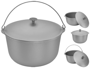 Казан кухонно-туристичний Prolis з литими ручками, кришкою та дужкою 12л 10812/Кт-0012д