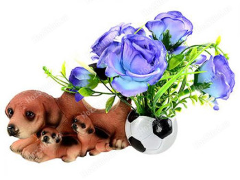 Статуэтка керамическая Собаки с цветами