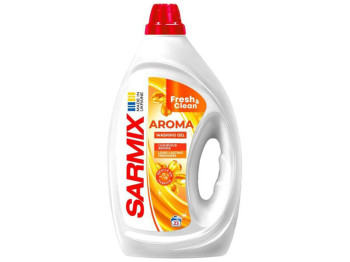 Гель для стирки Sarmix Aroma с ароматом, 900 мл, для всех типов белья, 23 стирки
