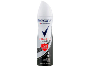 Антиперспирант аэрозоль Rexona Motionsense Антибактериал. и невидимый на черной и белой одежде 150мл