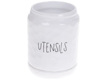 Підставка для кухонного приладдя керамічна Bianco біла, 550мл