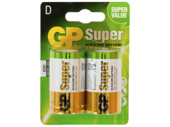 Батарейка алкалінова GP Super Alkaline R20D (ціна за блістер 2шт)