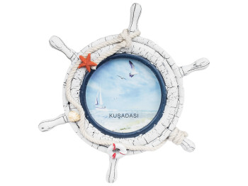 Фоторамка настольная Штурвал МДФ со стеклом D23см