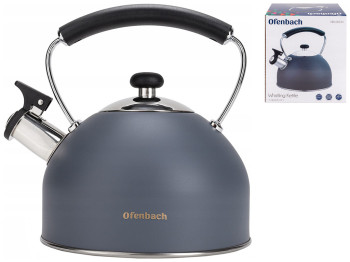 Чайник Ofenbach, из нержавеющей стали со свистком, 2,2л