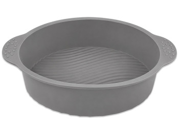 Форма для выпечки KmtStyle силиконовая круглая, 28,5×25×6 см, серая