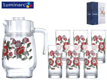 Набор для напитков Luminarc Amsterdam Marjoliana 7 пр. (кувшин 1,6л 1шт, стакан 270мл 6шт) N9523