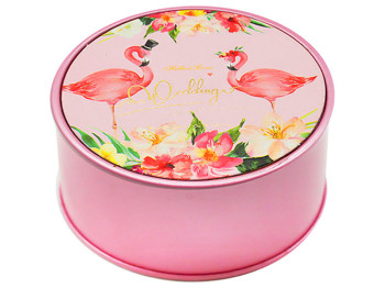 Коробка подарочная металлическая Flamingo D7,5x4,5см