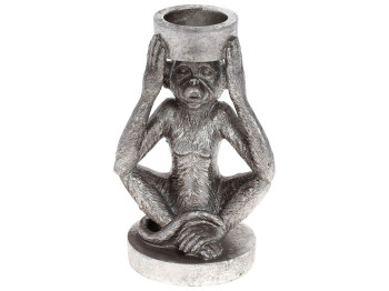 Подсвечник Обезьяна, 17см, цвет – серебро