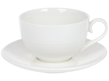 Чашка з блюдцем, 310мл, колір - білий (ціна за набір 2предмети )