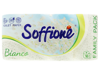 Папір туалетний Soffione Natural Bianco тришаровий (ціна за 16 рулонів)