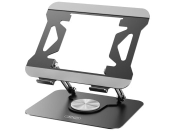 Підставка для ноутбука XO C153, складана, 360°, метал, 17,3 дюйми, 240×190×20мм, колір чорний
