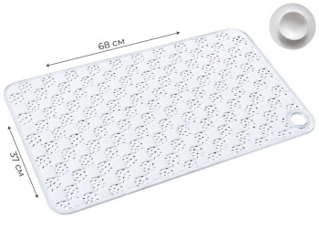 Килимок протиковзкий для ванни Bathlux, PVC, 68x37см, прозорий
