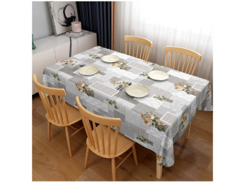 Клейонка Glossy, 3 шари, на тканинній основі, глянсова, 1,37×20м, дизайн сіра гео (ціна за рулон)