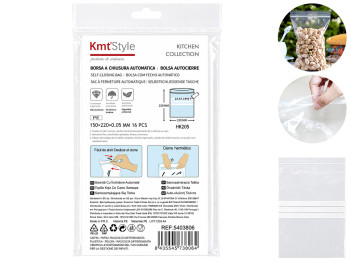 Пакеты с zip-lock KmtStyle, 150×220 мм, 16 шт, прозрачные