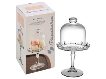Блюдо на ніжці з кришкою Pasabahce Midi Patisserie, скло, 19 см, колір прозорий