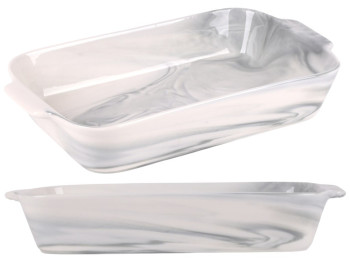 Форма для запекания Marble, керамика, 31×17×5см, цвет серо-белый