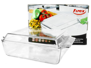 Кастрюля термостекло Firex квадратная с крышкой 1,5л