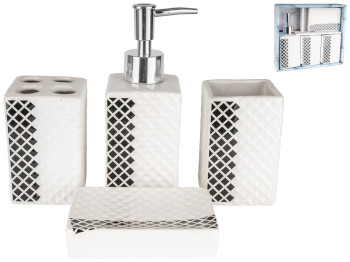 Набор для ванной керамический Mosaic black 22x19,5x6,5см (цена за набор 4 предмета)