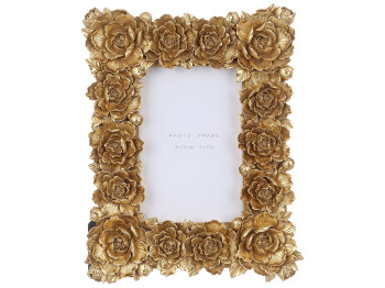 Фоторамка размера 10x15см, размер рамы 19,9х2,5х25,2см, цвет - золото
