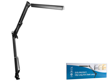 Настольная LED Лампа FX310 На Струбцине, цвет черный