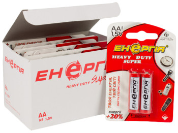 Батарейка сольова Енергiя, 1.5V, AA, R6 (ціна за лист 2шт)