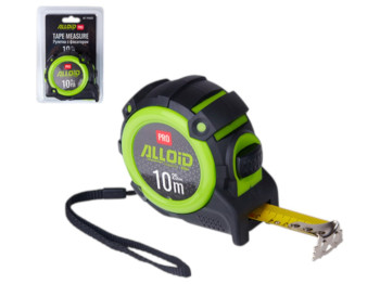 Рулетка измерительная Alloid Pro, 10 м/25 мм, автостоп, стальная лента, корпус с резиной