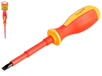 Отвертка диэлектрическая Alloid, 1000В, VDE шлицевая, 0,08х0,4х10см, SD-0840100