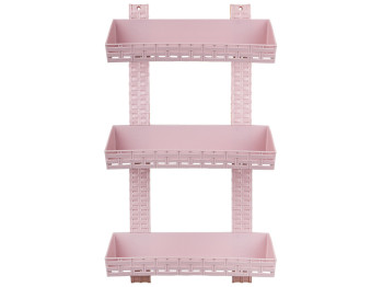 Полиця R plastic Ротанг, пряма, 3 яруси, пудра, 13305