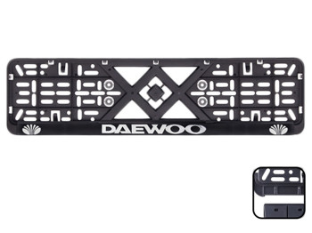 Рамка номера пластиковая с хромированной рельефной надписью DAEWOO