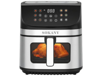 Аэрофритюрница Sokany, сенсорная, 2600Вт, пластик, металл, 12л, 43,6×35×38,7см, цвет черный