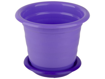 Горшок для цветов с подставкой круглый 140мм 0,7л (цвет фиолетовый) Консенсус