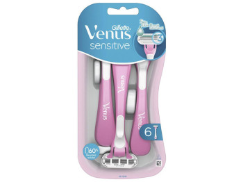Набор одноразовых бритв Gillette Venus Sensitive, 6 шт, 3 лезвия