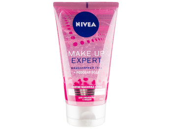 Мицеллярный гель для умывания Nivea Make up Expert + розовая вода 150мл