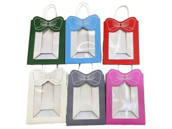 Пакет подарочный бумажный Bow L, 26x35x15см 
