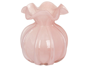 Ваза Adele, ручная работа, стекло, 13×15,5см, цвет розовый