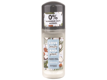 Дезодорант шариковый Love beauty and planet "Кокосовая вода и цветы мимозы" В3, 0% спирта 24ч 50мл