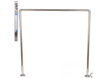 Карниз хромований П-подібний для ванної, метал, пластик, 80×80×80см