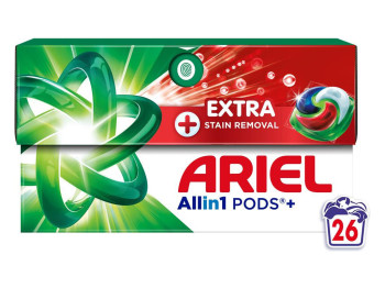 Капсулы для стирки Ariel Pods All in 1 Extra Stain Removal, автомат, 26шт