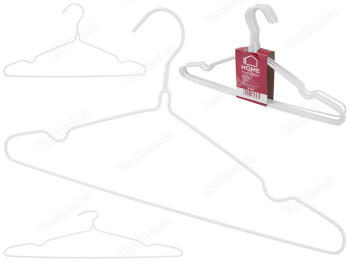 Вешалка для одежды просиликоненая IDEA HOME White металлическая 39,4х21см (цена за набор 8шт) 47435