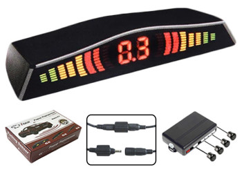 Парктроник TIGER PS-44 (LED, 4 датчика D18мм, коннектор) серебряный