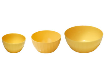 Набор мисок пластиковых Delicia, желтый (цена за набор 3шт) 67635