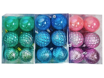 Ялинкові кульки, 6см (ціна за упаковку 12шт)