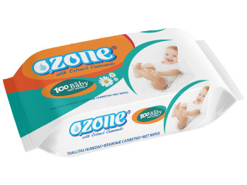 Вологі серветки дитячі "OZONE" "З екстрактом ромашки" 100шт