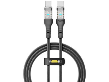 Кабель Yoki Cyber, Type-C - Type-C, 60W, 1,2м, Черный