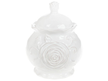 Банка Аэлита, для хранения сыпучих продуктов, 2,2л, цвет - белый