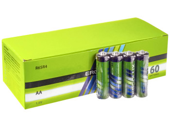 Батарейка солевая Ergolux Zinc-carbon, 1,5V, AA, R6 (цена за спайку 4шт)