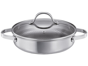 Сковорода глубокая SteelCRAFT с крышкой, 28см, 2 ручки, 23302